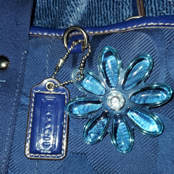 Coach Kyra Daisy Signature Purse Navy Blue, “C” pattern bag - Picture 3 of 16